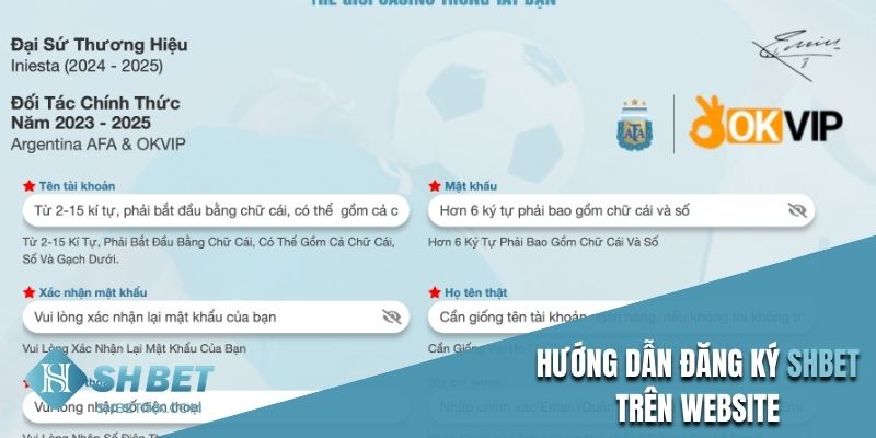 Hướng dẫn đăng ký SHBET trên website