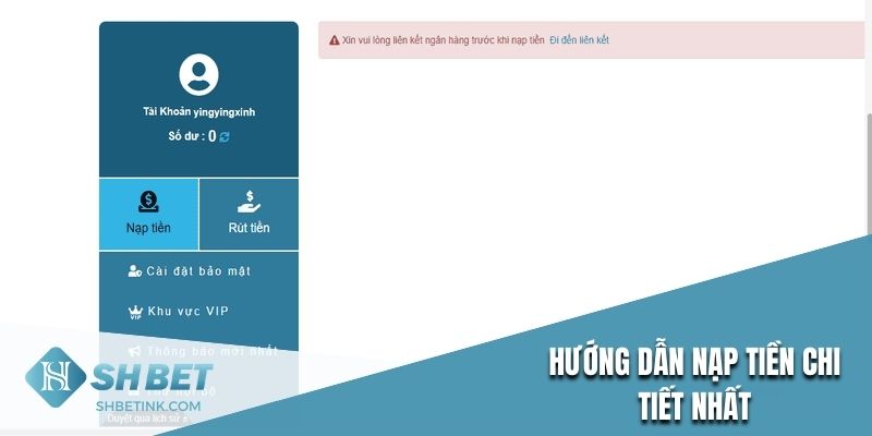 Hướng dẫn nạp tiền SHBET với các thao tác đơn giản