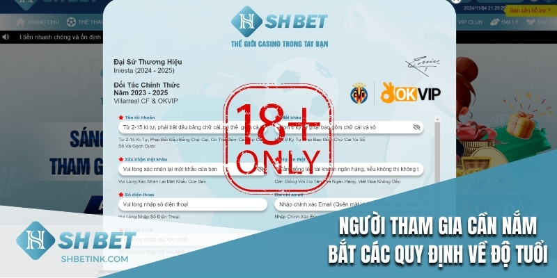 Người tham gia cần nắm bắt các quy định về độ tuổi